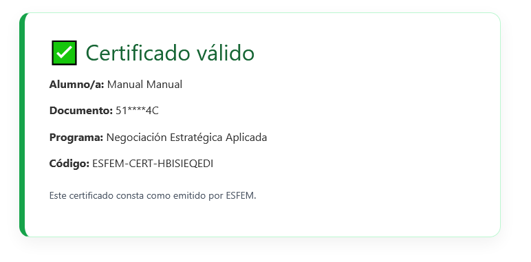 Validación mediante QR y código